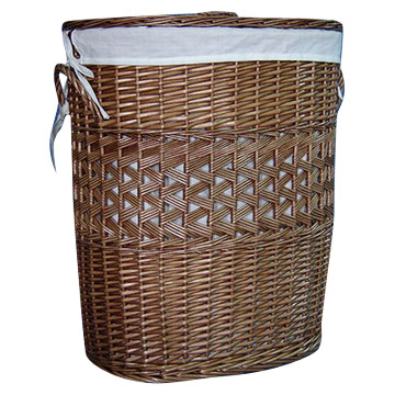 Brown Willow Laundry Basket (S-2)